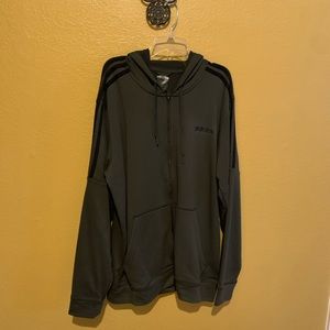 Large Dark Green Adidas Zip Up Sweater